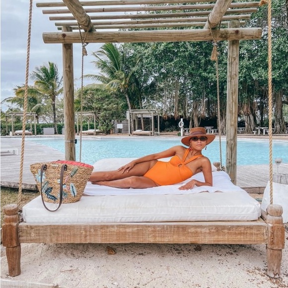 Zara Orange Knotted Swimsuit. NWT. Size Small. - Picture 2 of 5